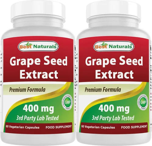 Vista 9 de Best Naturals Extracto de semilla de uva 400 mg cápsula vegetariana, 120