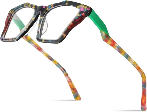 Vista 11 de HEPIDEM Gafas de acetato multicolor degradadas con marco para mujer, gafas grandes grandes 2023