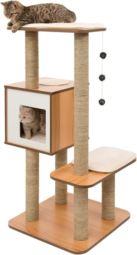 Vista 6 de Árbol para gatos Vesper, base alta, negro, 52046