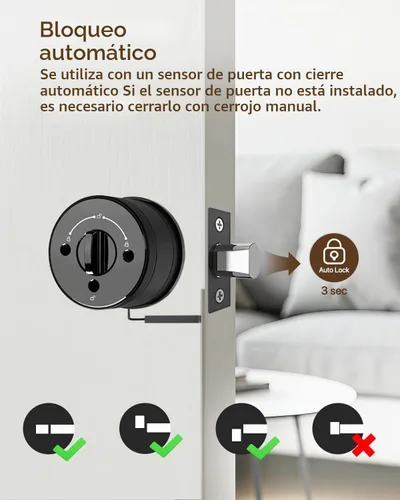 Vista 4 de Cerradura de perno electrónico de puerta, perilla de puerta sin llave con teclado, perilla de puerta digital inteligente, auto-bloqueo, 100 códigos