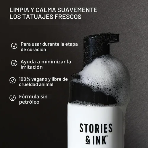 Vista 3 de Stories & Ink Tattoo Care Foam Para tatuajes frescos, 5.1 onzas líquidas