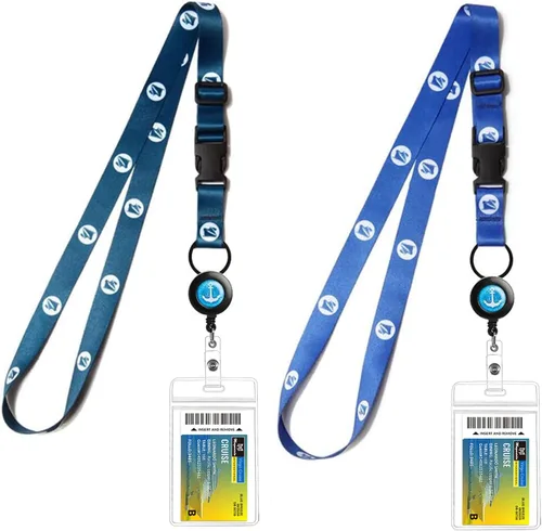 Vista 9 de MNGARISTA Cordón retráctil para tarjetas de crucero, cordones impermeables para tarjetas de crucero con soporte de identificación, paquete de 2