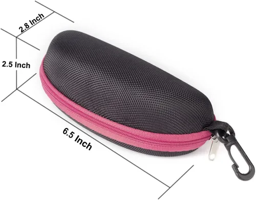 Vista 2 de RayLove Paquete de 3 fundas de gafas de sol portátiles con cremallera y gancho