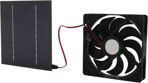 Vista 3 de Kit de ventilador de panel solar, mini ventilador de panel solar de 100 W, ventilador de techo alimentado por energía solar para RV, yate