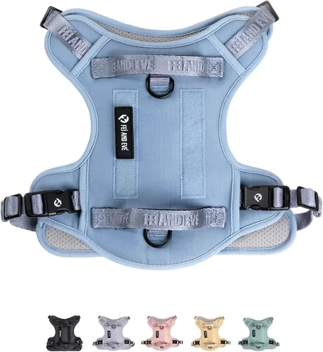 Vista 14 de Fei & Eve - Arnés para perro, sin tirones, nailon duradero, doble asa, panel táctico, pequeño (negro) 3-Point No-Pull Control, Dual Handle