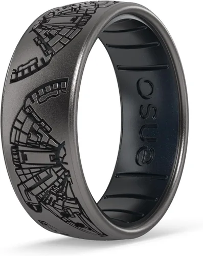 Vista 34 de Enso Rings Anillo de boda de silicona – Diseños grabados de Star Wars – Ajuste cómodo – Hecho en Estados Unidos – Ideal para uso activo