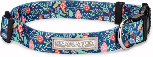 Vista 66 de Lucky Love Dog - Collar para perras pequeñas, diseño Blackbird de estampado alegre con flores de primavera y verano, talla XS Collar Blackbird