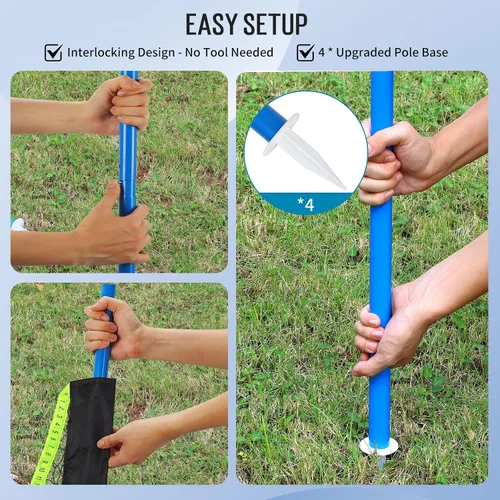 Vista 8 de Portable Outdoor Volleyball Badminton Combo Net Set with 2 Nets Badminton Volleyball Net for Backyard, Beach with Adjustable Poles, 4 Aluminum