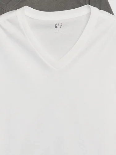 Vista 4 de GAP Paquete de 3 camisetas de manga corta con cuello en V para hombre
