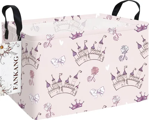 Vista 10 de Canasta plegable de almacenamiento para guardería, con revestimiento de polietileno impermeable, de grand tamaño, para niños y niñas, oficina
