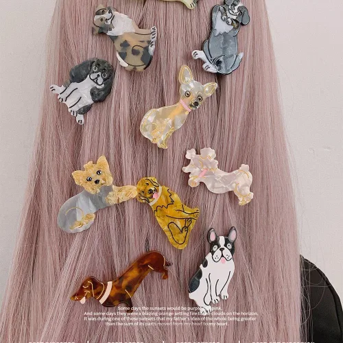 Vista 4 de 1 horquilla de perro para mascotas para mujeres, pinza para el pelo de animal (perro salchicha)