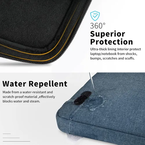 Vista 2 de Funda para laptop de 13.3, 14, 15.6 pulgadas, impermeable, duradera, bolsa de transporte para computadora de negocios, compatible con MacBook