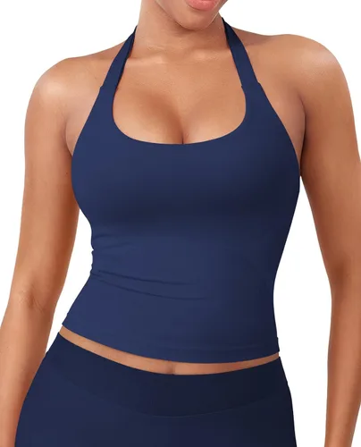Vista 28 de YEOREO SoftHue Impact Halter - Camiseta sin mangas para mujer Blanco