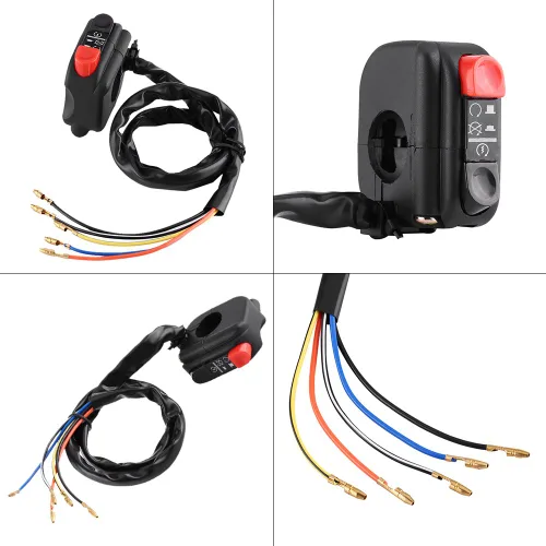 Vista 6 de Interruptor universal de apagado de arranque de motor de motocicleta de 7/8 pulgadas, impermeable, interruptor de apagado para ATV, Dirt Pit Bike