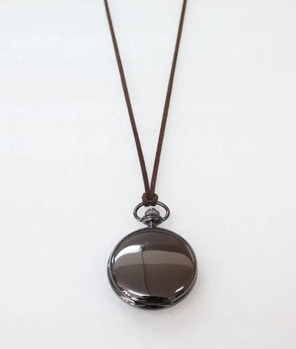 Vista 6 de SEWOR Nice Quartz Pocket Watch Shell Dial Gold Smooth Case with Two Type Chain Leather Metal