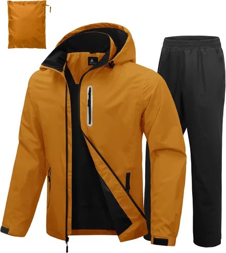 Vista 15 de Traje de lluvia de golf impermeable para hombre, equipo de lluvia, chaqueta y pantalón para exteriores, ligero, impermeable con capucha Pantalones