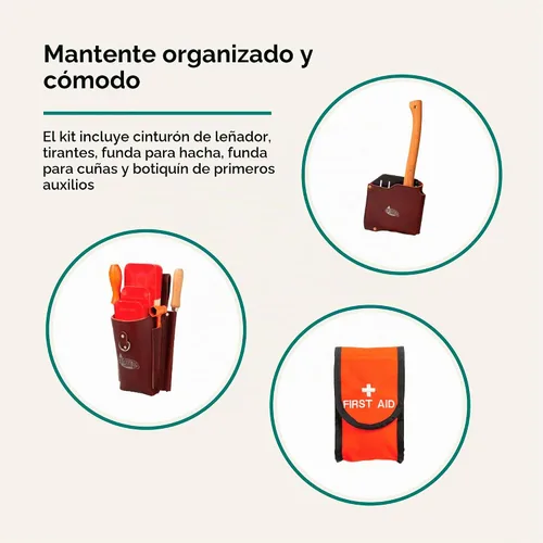 Vista 4 de Kit de Cinturón de Cuero para Tala Weaver Arborist, Cinturón de Herramientas de Cuero Latigo con Tirantes, Accesorio de Arborista, Cinturón