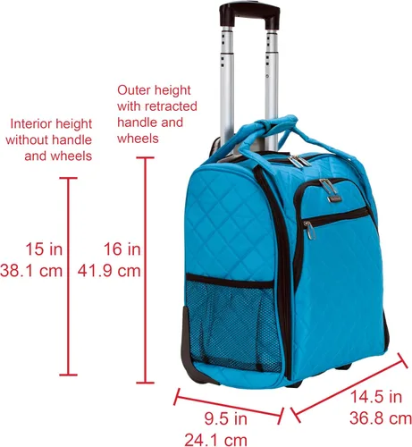 Vista 26 de Rockland Melrose - Maleta con ruedas, de porte vertical, para caber debajo del asiento, Rojo), BF31-RED