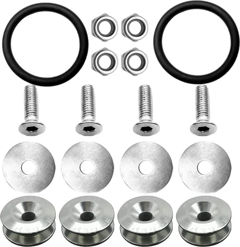 Vista 8 de Kit universal de cierre de liberación rápida para maletero de parachoques Billet, de liberación rápida para parachoques delantero y trasero, Negro