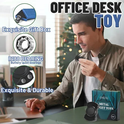 Vista 4 de Juguete giratorio 3 en 1 para adultos, deslizador de metal, con clicker, magnético para hombres adultos, juguete de escritorio de oficina, alivio