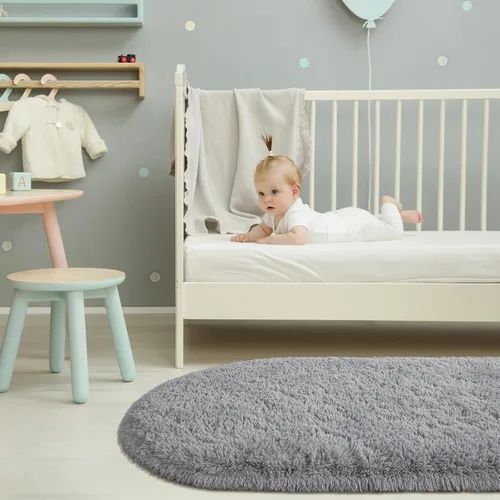 Vista 5 de Softlife Alfombras Esponjosas para Dormitorio, Alfombra de Área Peluda Bonita para Niñas y Niños Habitación de Bebé Decoración del Hogar, 2 x 5 Pies
