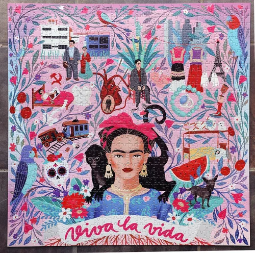 Vista 2 de eeBoo: Piece and Love Viva la Vida Frida Kahlo - Rompecabezas cuadrado de 1000 piezas para adultos, rompecabezas para adultos y familias, piezas