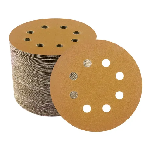 Vista 14 de Discos de lijadora orbitales de 5 pulgadas, patrón de 8 agujeros, paquete de 100, papel de lija de gancho y bucle para lijadoras DA, pintura