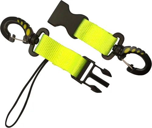 Vista 6 de Scuba Clips Lanyard with Dual Clips and Quick Release Buckle, Scuba Accessory for Diving, Dive Clip for Equipment Essentials Amarillo