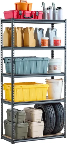 Vista 18 de VEVOR Storage Shelves, 5-Tier Adjustable, 2000 lbs Capacity, Heavy Duty Garage Storage Shelving Unit, Metal Utility Rack Shelf, for Kitchen Pantry