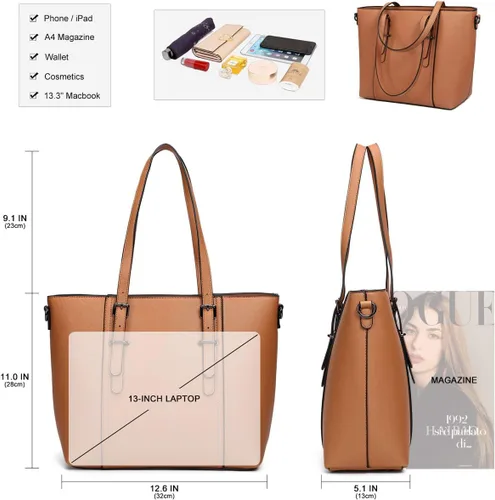 Vista 5 de Bolsos y bolsos de mano para mujer, bolso de hombro con asa superior, bolso de dama