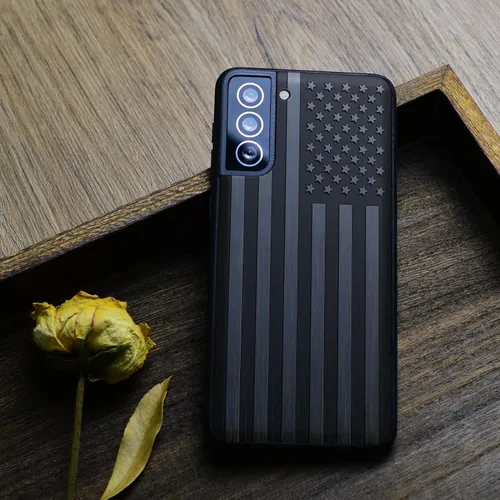 Vista 7 de Carveit Funda de madera real y TPU para Galaxy S21, funda protectora a prueba de golpes, funda de madera única y elegante, compatible con Samsung
