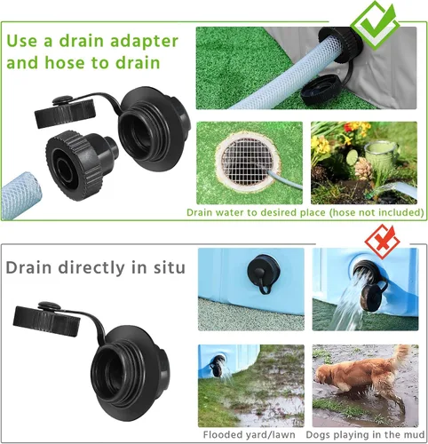 Vista 4 de YAHEETECH Plástico Plegable Duro, Gran bañera para perros, piscina colapsable, para Perros, Bañera para Mascotas, Perros, Gatos