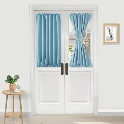 Vista 17 de DWCN Cortinas para Puertas Francesas – Cortinas opacas térmicas con bolsillo para barra para puertas con ventana de cristal, puertas de cocina