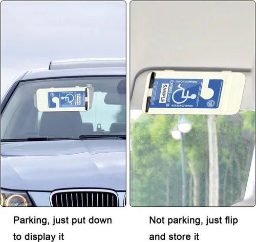 Vista 6 de Wisdompro - Soporte para cartel de discapacitados para automóvil, protector de letrero de estacionamiento para discapacitados para visera solar