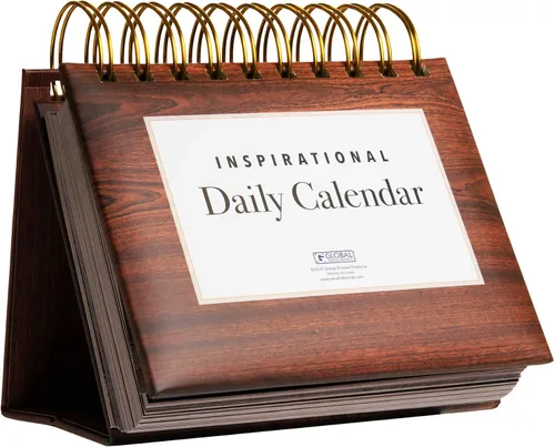 Vista 7 de Global Printed Products Calendario Diario Perpetuo Motivacional e Inspiracional de Hojas para Voltear con Caballete Autoportante (Colores Brillantes)