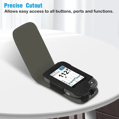 Vista 5 de Funda protectora de piel sintética con cordón desmontable para colgar Para Freestyle Libre 3 2 / Libre Reader, a prueba de golpes, para Negro
