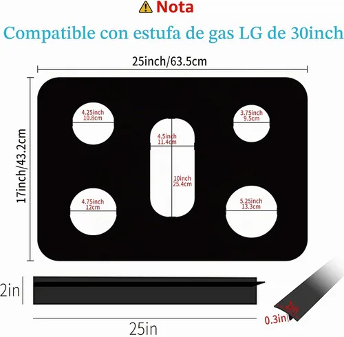 Vista 4 de Cubierta de estufa para LG Protector superior de estufa de gas para modelo LRG3093 LRG3095 LRG3061 LRG3193 LRG3085 LDG3036 LDG3016 - Protector