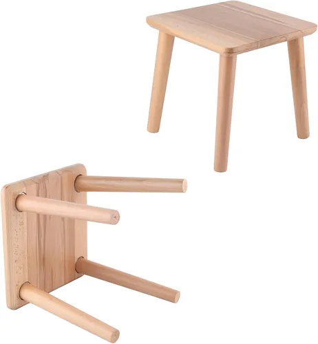 Vista 6 de Taburete para niños, taburetes multiusos de madera para el hogar, bonito banco pequeño, asiento para niños, muebles de bricolaje, taburetes