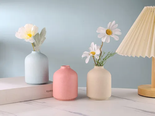 Vista 4 de Jarrón de cerámica – Jarrón pequeño, moderno jarrón de cerámica minimalista, florero de flores secas, decoración del hogar, arreglo floral