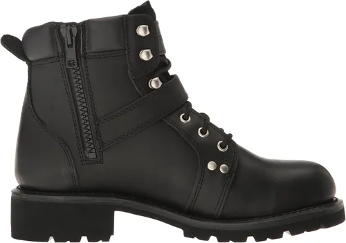 Vista 6 de Ride Tec 9143 Botas de trabajo negras con cremallera de encaje de 6 pulgadas para hombre