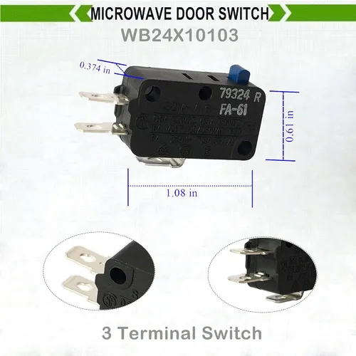 Vista 2 de LONYE SZM-V16-FA-61 WB24X10103 - Interruptor de microondas de repuesto para microondas GE 946606 AP3186054 PS651389 (paquete de 2)
