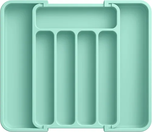 Vista 19 de Aujen Organizador de cubiertos – Organizador de cajones de cocina expandible, organizador de utensilios ajustable, bandeja de cubiertos