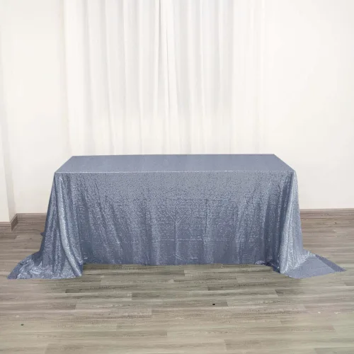 Vista 9 de Tableclothsfactory Luxury Collection Duchess - Mantel rectangular de lentejuelas, 60 x 126 pulgadas, color plateado