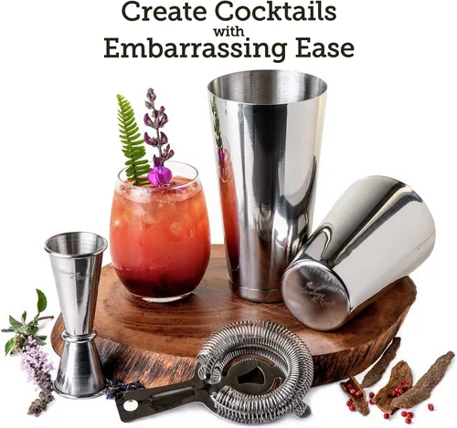 Vista 3 de Mixology & Craft Juego de coctelera profesional Boston y cristal mezclador