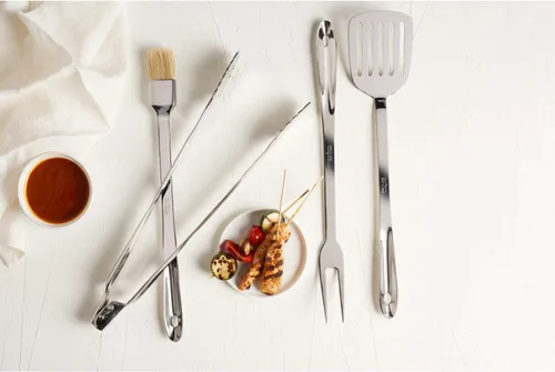 Vista 5 de Juego de utensilios de cocina All-Clad T147 de acero inoxidable, 4 piezas, color plateado