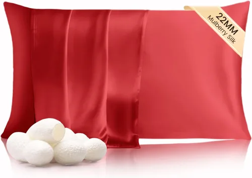 Vista 10 de THXSILK Funda de almohada de seda de 22 momme de seda de morera pura con cremallera oculta, funda de almohada suave y transpirable para cabello