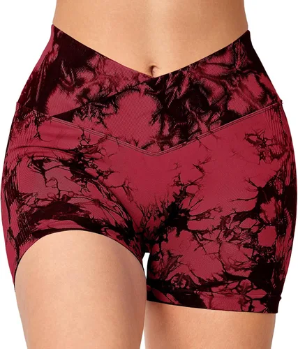 Vista 2 de YEOREO Pantalones cortos profesionales de entrenamiento para mujer, 3.6 pulgadas, pantalones cortos sin costuras, cintura alta, contorno, gimnasio
