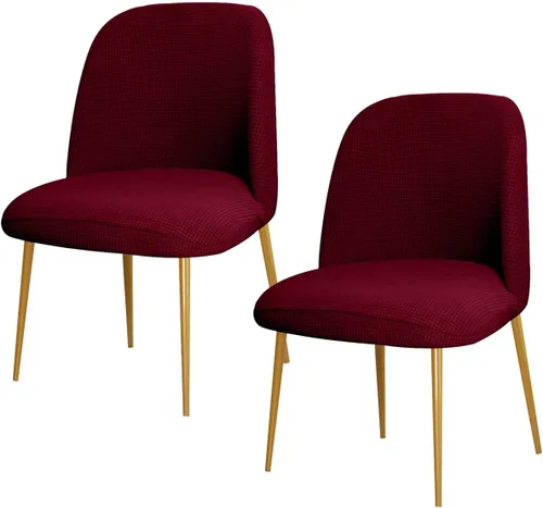 Vista 17 de SZJIAHTM 2 Fundas para Sillas de Comedor Suaves Elásticas Funda Deslizable de Poliéster sin Brazos con Respaldo Curvado Fundas Deslizables