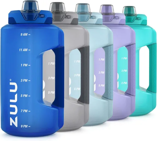 Vista 17 de Goals - Botella de agua de medio galón con pajita