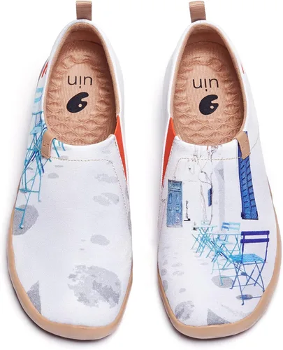 Vista 85 de UIN Mocasines casuales para mujer, de viaje, pintados, para caminar, ligeros, cómodos, de lona, tenis de moda